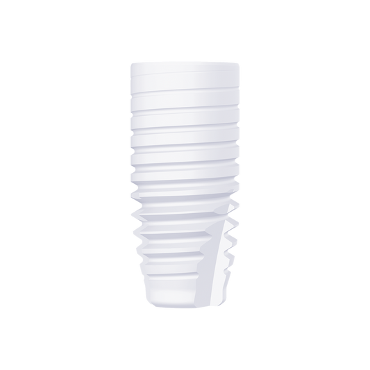 A white cylindrical dental implant tool, possibly made of titanium or ceramic, based on the Z5 BL Implant System Kit.